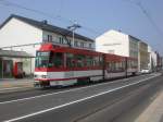Stra�enbahnlinie 1 nach Thiemstra�e an der Haltestelle Marienstra�e/Busbahnhof.  ...