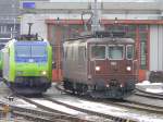 bls - Vor dem Depot in Spiez sind die Loks ...