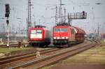 Am 04.04.09 durchf�hrt 155 108 mit einem G�terzug Gro�korbetha und ...