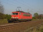 155 079-7 am Abend des 11.04.2009 kurz vor �berquerung des ...