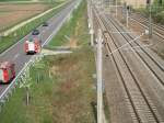 Feuerwehreinsatz an der Rheintalbahn ...  Stefan B. 11.04.2009