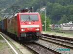 BR 189 mit einem G�terzug auf der Fahrt Richtung Decin ...