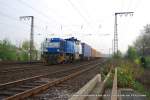 Eine MaK G 1206 von DuisPort Rail (275 631-0) f�hrt ...