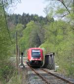 641 031-0 der Ilmtalbahn auf der Ilmbr�cke bei M�nchen(Kr.Weimarer Land) ...