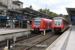 Treffen zweier Traktionen in Rottweil.611 528 vor der Abfahrt nach ...