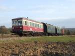 Der VT3 am 15. M�rz 2009 mit seinem Sonderzug kurz ...
