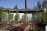 Lokschuppen und Drehscheibe der ehemaligen Einsatzstelle Pockau-Lengefeld 20.04.09.  ...