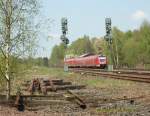 Fr�hling in Oberkotzau, 21.04.2009. Ein 612er in Doppeleinheit, der Sachsen-Franken-Express, ...
