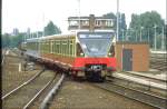 1987,Halbzug des Prototyp BR 480 der BVG.Hier in der Traditionellen ...