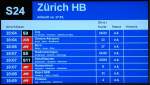 Kein Zugziel, aber Fahrgastinfo mit Anschlussm�glichkeiten in Z�rich HB. Aufnahme ...