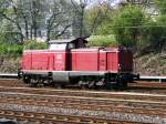 Eine Diesellok der Baureihe 212 der EfW im Bahnhof Bochum-Nord ...