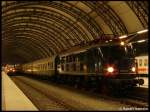 E18 047 am 21.03.2009 mit einem Sonderzug von Dresden Hauptbahnhof ...