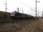 Die 185 573-3 der Neubauer AG fuhr mir am 26.02. 09 ...