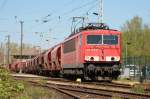 155 059 zieht ihren G�terzug aus dem Seehafen Wismar Richtung ...
