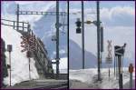 So mancherlei Signale links und rechts der Bahnhofsgleise Alp Gr�m ...