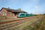 Der Arriva Lint 41 AR17 bei einem Zwischenstopp am 19.10.2008 ...
