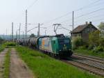 185 542-8 der Rail4Chem am 1.5.2009 in Erdeborn.  ...