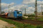 185 524 durchf�hrt Regensburg mit ein Getreidezug.13.09.07  ...