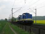 V100-002 und V100-001 der NRS ziehen am 29.04.09 einen Containerzug ... V100-002 und V100-001 der NRS ziehen am 29.04.09 einen Containerzug ...