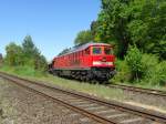 BR 232 mit Zugen BR 232 682-5 f�hrt am 09.05.08 nach kurzem Aufenthalt, an der Awanst kurz vor Haldensleben, auf die Hauptbahn nach Haldensleben.