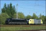 br-185-private 185 569 zur Zeit im Dienst der TXL und die Dispo ER 20-003 bei der Feiertagsruhe am 01.05.09 im Rostocker Seehafen.