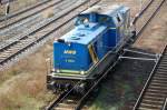 V 1203 der MWB passiert am 07.04.09 den Rbf Halle(S) ...