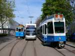 Strasenbahn Zurich 3 Generationen Z�rcher Strassenbahnen, Gessnerallee am 25.04.09