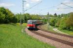 S-Bahn Stuttgart BR 420 423-6 als S-Bahn unterwegs in Richtung Stuttgarter Flughafen. Kurz nach der Ausfahrt aus dem Haltepunkt Oberaichen am 4.05.2009.