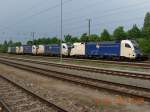 wiener-lokalbahnen-ag Rekordverd�chtig: gleich vier Taurus-Lokomotiven der Wiener Lokalbahnen AG am Tag der Arbeit auf dem Donauuferbahnhof in Wien.