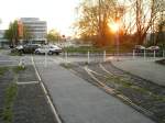 Stillgelegte Stra�enbahngeleise westlich des Limbecker Platzes in Essen am 23.04.2004. ...