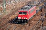 155 073 bef�rdert am 07.04.09 einen G�terzug durch den Rbf ...