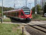 RE 33214 Sassnitz-Rostock passierte am 06.Mai 2009 an der Ausfahrt ...