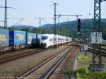 Auf dem Saalfelder Rangierbahnhof steht am 07.05.2009 der nach M�nchen ...