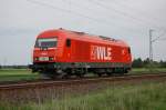 Lok 22 der WLE am 09.05.2009 bei Woltorf  ...