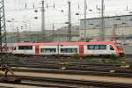 Ein Itino (Hersteller Bombardier) der Odenwaldbahn wartet im Gleisvorfeld von ...