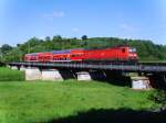 S1 in Richtung Leipzig-Hbf. unterwegs, auf der Luppebr�cke nahe Leipzig-Leutzsch, ...