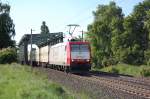 185-CL 007 Veolia mit Warsteinerganzzug am 13.05.2009 nach �berquerung des ...