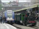 Der Pendelzug mit den beiden AMTF Dampfloks bringt wieder eine ...