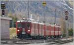 strecke-berninabahn-sm-ti R1645 aus St.Moritz f�hrt in Pontresina ein. (06.05.2009)