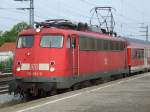 DB 110 292 B�gelfalte verl�sst M�nchen-Pasing am 22.04.2009.  ...