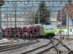 bls - Lok 485 009-5 vor Autog�terzug bei der einfahrt ...