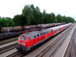 218 463-8 durchf�hrt bei str�menden Regen mit D16265(Sonderzug Simbach/Inn�LinzHbf) bestehend ...