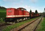 112 326-4 mit einem G�terzug in Markersbach,am 01.05.2008  ...