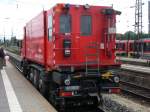 R�ckansicht des Zweiwege-LKW`s MAN der DB Notfalltechnik (16.05.09). Standort des ...