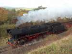 44 1486-8 f�hrt bei Walldorf/Werra Richtung Meiningen am 08.10.2007 ...