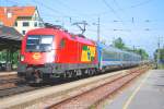 br-1116-vor-personenzugen 1116 065 mit ungar. Wagensatz nach Budapest (8.5.2009, Wien Penzing)