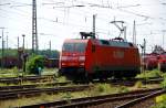 152 086 rangiert am 09.05.09 im Rbf Seelze.  ...