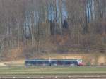 ASm Aare Seeland Mobil asm / Linie BTI - Regio nach T�ufflen - Biel mit dem Triebwagen Be 2/6 505 und Be 2/6 502 zwischen Siselen und L�scherz am 26.03.2009