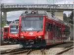 CJ 1000 mm ABe 2/6 633 und 631 und Bef 4/4 642 ex RhB treffen sich in Tramelan. (16.05.2009)