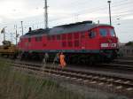 Pausengespr�ch am 27.April 2009 zwischen Rangierer und Lokf�hrer in Bergen/R�gen.Die ...